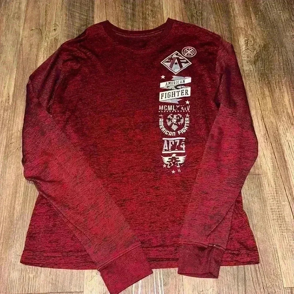 American Fighter long‎ sleeve T shirt boys size M